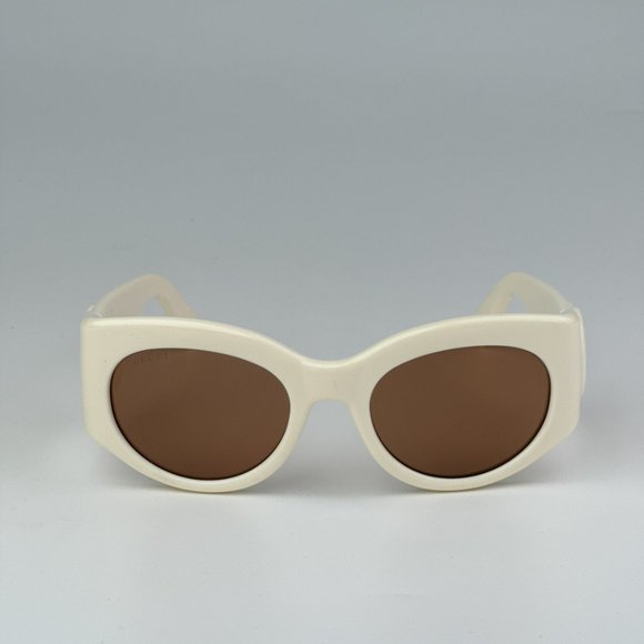 Gucci GG1544S 004 BRAND NEW Sunglasses Ivory Brown Unisex Oval - Picture 7 of 11